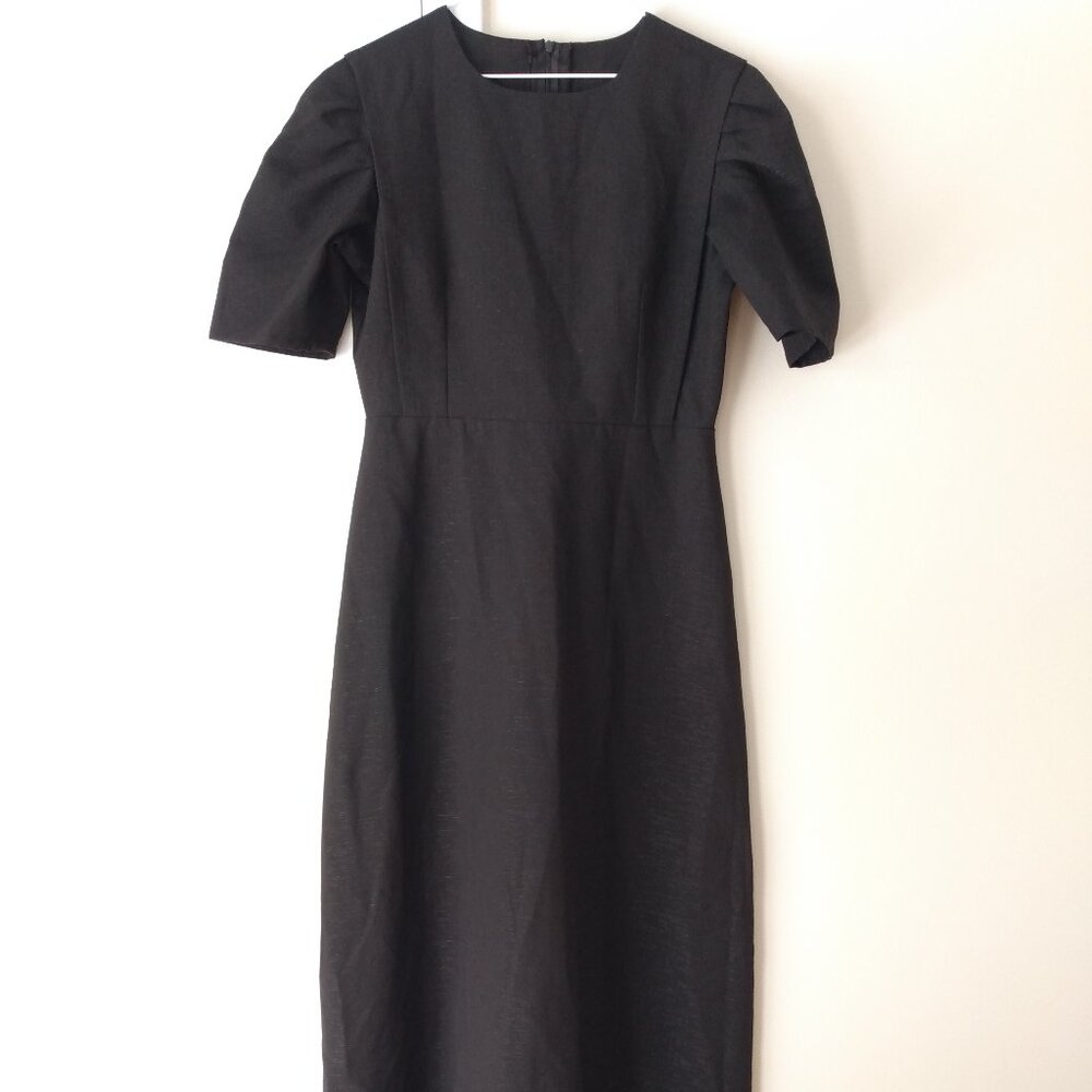 Amish Mennonite Cape Dress 38.5"B 29.5"W Handmade Modest Black Metallic Sparkle